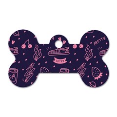 Various Cute Girly Stuff Seamless Pattern Dog Tag Bone (one Side) by Simbadda