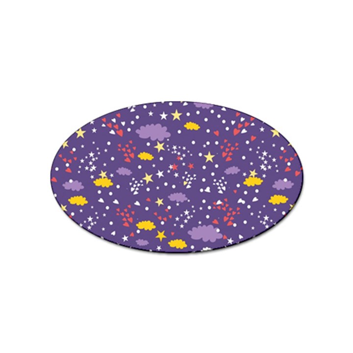 Pattern Cute Clouds Stars Sticker Oval (100 pack)