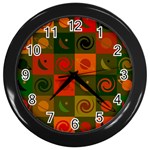 Space Pattern Multicolour Wall Clock (Black) Front