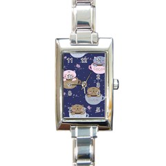 Cute Kittens Sleep Sweetly Mugs Rectangle Italian Charm Watch by Simbadda