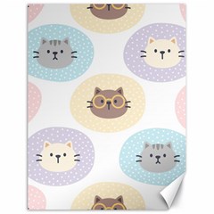 Cute Cat Seamless Pattern Background Canvas 18  X 24  by Simbadda