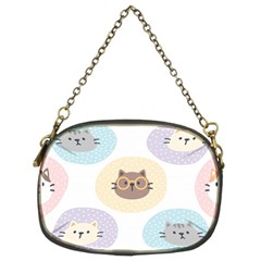 Cute Cat Seamless Pattern Background Chain Purse (two Sides) by Simbadda