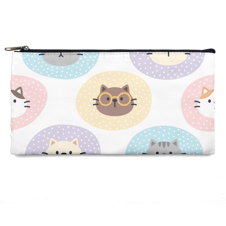 Cute Cat Seamless Pattern Background Pencil Case