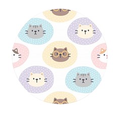 Cute Cat Seamless Pattern Background Mini Round Pill Box (pack Of 5) by Simbadda