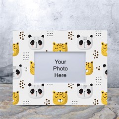 Seamless Pattern Cute Animals White Tabletop Photo Frame 4 x6  by Simbadda