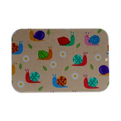 Seamless Pattern Cute Snail With Flower Leaf Open Lid Metal Box (silver)   by Simbadda