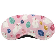 Cute Bunnies Easter Eggs Seamless Pattern Sleeping Mask by Simbadda