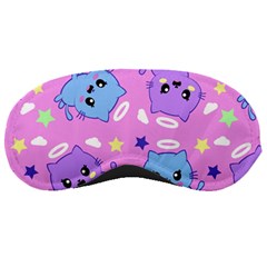 Seamless Pattern With Cute Kawaii Kittens Sleeping Mask by Simbadda