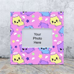 Seamless Pattern With Cute Kawaii Kittens White Box Photo Frame 4  X 6  by Simbadda