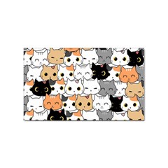 Cute Cat Kitten Cartoon Doodle Seamless Pattern Sticker (rectangular) by Simbadda