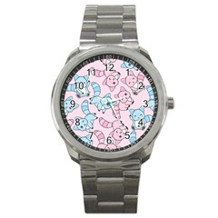 Children Pattern Design Sport Metal Watch by Simbadda