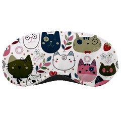 Pattern With Cute Cat Heads Sleeping Mask by Simbadda