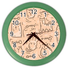 Cat Background Color Wall Clock by Simbadda