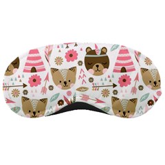 Pink Animals Pattern Sleeping Mask by Simbadda