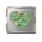 Seamless Pattern Fishes Pirates Cartoon Mega Link Heart Italian Charm (18mm) Front