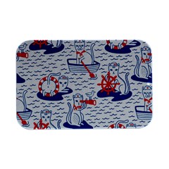 Nautical Cats Seamless Pattern Open Lid Metal Box (silver)   by Simbadda