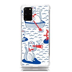 Nautical Cats Seamless Pattern Samsung Galaxy S20plus 6 7 Inch Tpu Uv Case by Simbadda