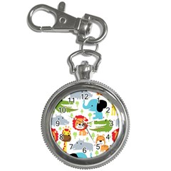 Seamless Pattern Vector With Animals Cartoon Key Chain Watches by Simbadda