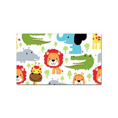 Seamless Pattern Vector With Animals Cartoon Sticker (rectangular) by Simbadda