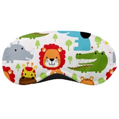 Seamless Pattern Vector With Animals Cartoon Sleeping Mask by Simbadda