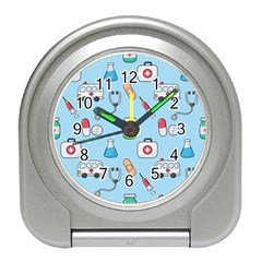 Medical Seamless Pattern Travel Alarm Clock by Simbadda