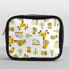 Vector Pattern With Cute Giraffe Cartoon Mini Toiletries Bag (one Side) by Simbadda