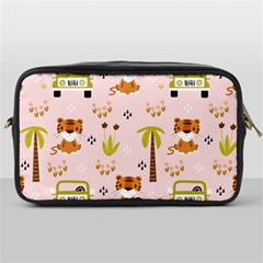 Cute Tiger Car Safari Seamless Pattern Toiletries Bag (one Side) by Simbadda