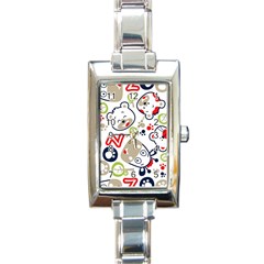 Animals Pattern Rectangle Italian Charm Watch by Simbadda