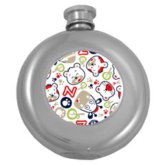 Animals Pattern Round Hip Flask (5 Oz) by Simbadda