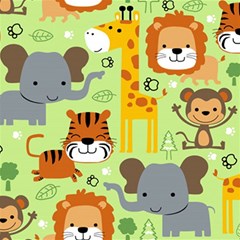 Seamless Pattern Vector With Animals Wildlife Cartoon Play Mat (square) by Simbadda