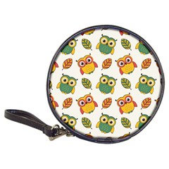 Background-with-owls-leaves-pattern Classic 20-cd Wallets by Simbadda