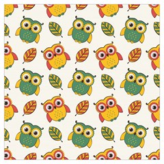 Background-with-owls-leaves-pattern Lightweight Scarf  by Simbadda