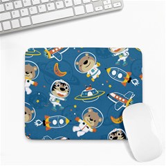 Seamless-pattern-funny-astronaut-outer-space-transportation Small Mousepad by Simbadda