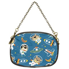 Seamless-pattern-funny-astronaut-outer-space-transportation Chain Purse (two Sides) by Simbadda