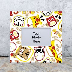 Vector Seamless Pattern Nice Animals Cartoon White Box Photo Frame 4  X 6  by Simbadda