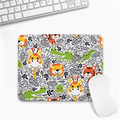 Seamless Pattern With Wildlife Cartoon Small Mousepad by Simbadda