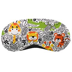 Seamless Pattern With Wildlife Cartoon Sleep Mask by Simbadda