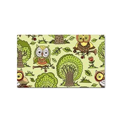 Seamless Pattern With Trees Owls Sticker Rectangular (100 Pack) by Simbadda