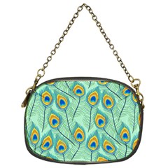 Lovely Peacock Feather Pattern With Flat Design Chain Purse (one Side) by Simbadda