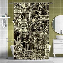 Four Hand Drawn City Patterns Shower Curtain 48  X 72  (small)  by Simbadda