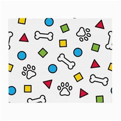 Dog Paw Seamless Pattern Foot Print Bone Small Glasses Cloth (2 Sides) by Simbadda