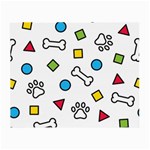 Dog Paw Seamless Pattern Foot Print Bone Small Glasses Cloth (2 Sides) Back