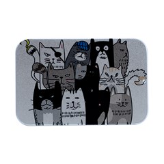 Cute Cat Hand Drawn Cartoon Style Open Lid Metal Box (silver)   by Simbadda