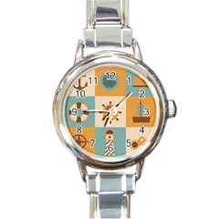 Nautical Elements Collection Round Italian Charm Watch by Simbadda