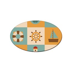 Nautical Elements Collection Sticker Oval (10 Pack) by Simbadda