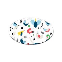 Vector Set Isolates With Cute Bird Scandinavian Style Sticker Oval (10 Pack) by Simbadda