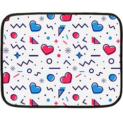 Hearts-seamless-pattern-memphis-style Two Sides Fleece Blanket (mini) by Simbadda