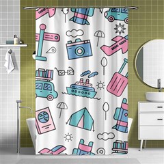 Transportation Seamless Pattern Shower Curtain 48  X 72  (small)  by Simbadda