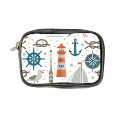 Nautical-elements-pattern-background Coin Purse by Simbadda