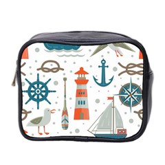 Nautical-elements-pattern-background Mini Toiletries Bag (two Sides) by Simbadda